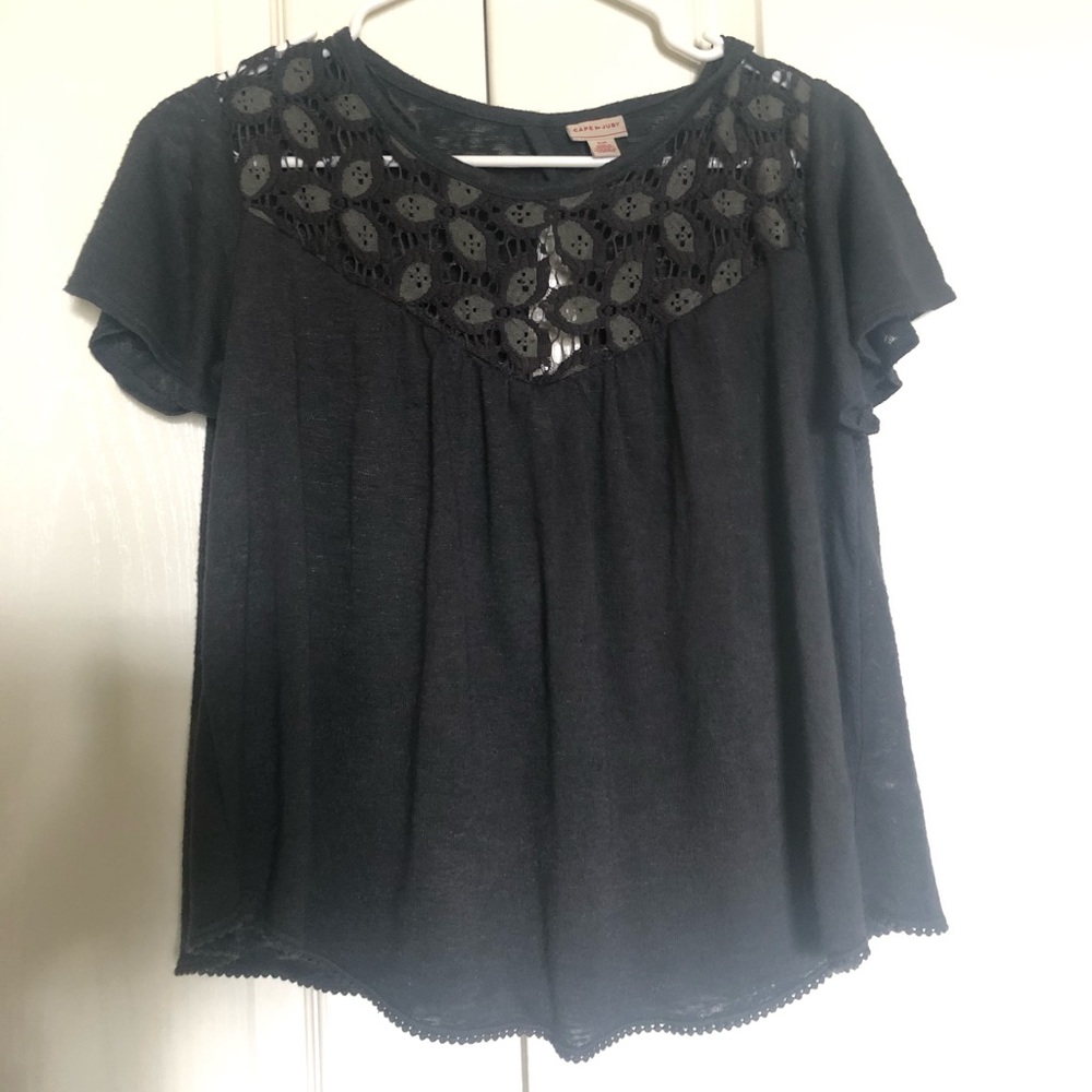 Gray flowy top